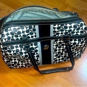 Black Leather Signature Coach handbag
